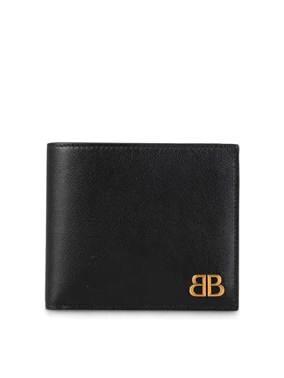 Balenciaga Monaco Square Wallet In Black