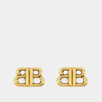 Balenciaga Monaco Brass Stud Earrings In Gold