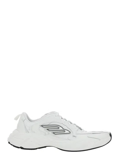 BALENCIAGA BALENCIAGA 'MONDAY' WHITE LOW TOP SNEAKERS WITH LOGO DETAIL AND EMBOSSED SIZE ON THE REAR IN LEATHER