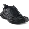 Balenciaga Monday 3b Sports Icon Leather Sneakers In Black