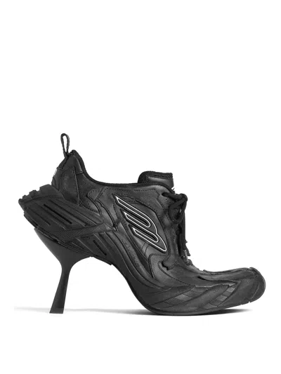 BALENCIAGA MONDAY HEELS IN COWSKIN AND POLYESTER
