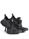 Balenciaga Monday Heels In Cowskin And Polyester Shoes In Black