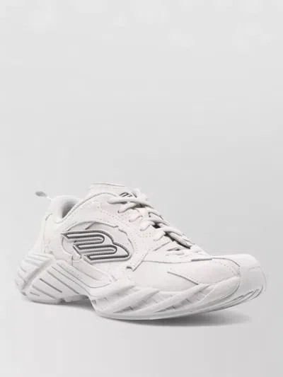 Balenciaga Monday Leather Sneakers Chunky Sole Design In White