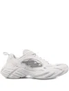 Balenciaga Monday Rubber-trimmed Leather Sneakers In Gray