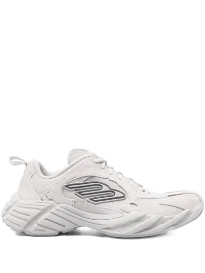 Balenciaga Monday Leather Sneakers In White