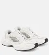 Balenciaga Monday Rubber-trimmed Leather Sneakers In White/black