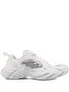 Balenciaga Monday Rubber-trimmed Leather Sneakers In Gray