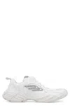 Balenciaga Monday Rubber-trimmed Leather Sneakers In Gray