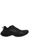 Balenciaga Monday Black Low Top Sneakers With Logo Detail And Embossed Size On The Rear In Leather And Fabric M In Blue