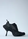 Balenciaga Monday Heels In Cowskin And Polyester In Black