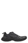 Balenciaga Monday Black Low Top Sneakers With Logo Detail And Embossed Size On The Rear In Leather And Fabric M In Black