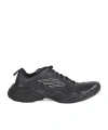 Balenciaga Monday Black Low Top Sneakers With Logo Detail And Embossed Size On The Rear In Leather And Fabric M In Black