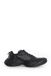 Balenciaga Men 'monday' Black Low Top Sneakers With Logo Detail And Embossed Size On The Rear In Lea In Black