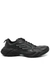 Balenciaga Monday Black Low Top Sneakers With Logo Detail And Embossed Size On The Rear In Leather And Fabric M In Black