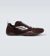 Balenciaga Brown Canvas And Corduroy Monday Ultra Sneakers In Burgundy