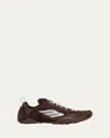 Balenciaga Women Brown Canvas And Corduroy Monday Ultra Sneakers In Brown