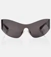Balenciaga Mono Mask Sunglasses In Grey-grey-grey