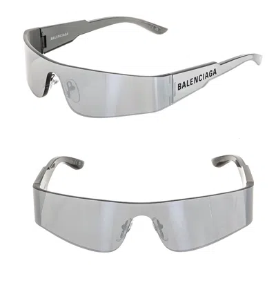 Pre-owned Balenciaga Mono Wrap 0041 Silver Fashion Shield Futuristic Sunglass Bb0041s 002