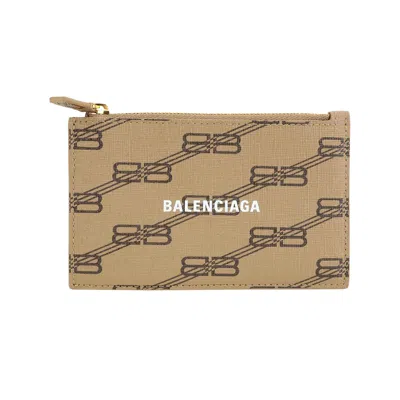 Pre-owned Balenciaga Monogram Card Holder 'beige/brown' | Tan | Men's Size Onesize