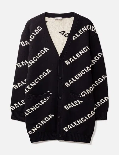 Balenciaga Monogram Cardigan In Black