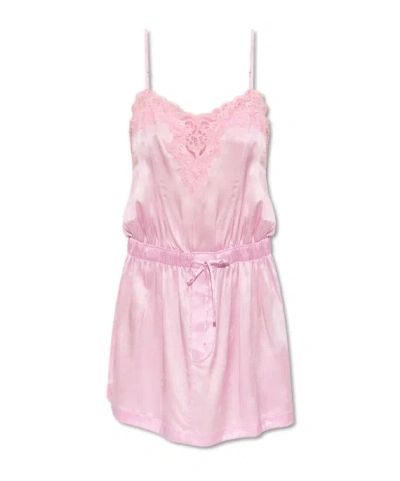 Balenciaga Monogram-jacquard Slip Dress In Pink