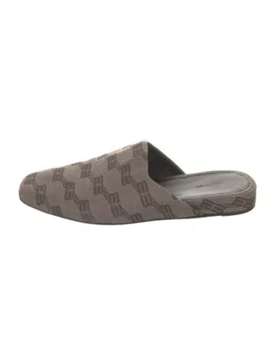 Pre-owned Balenciaga Monogram Pattern Jacquard Mules In Neutral