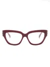 Balenciaga Monogram-plaque Cat-eye Glasses In Red