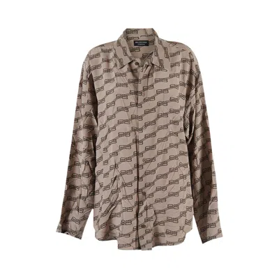 Pre-owned Balenciaga Monogram Shirt 'beige/brown' | Tan | Women's Size 36