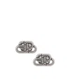 Balenciaga Monogram Stud Earrings In Gray