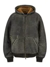 Balenciaga Montone Con Cappuccio E Zip In Shearling Marrone Donna In Brown