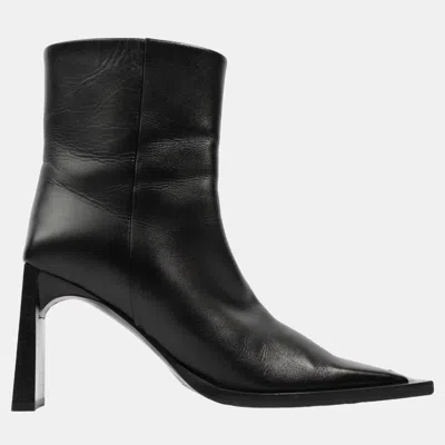 Pre-owned Balenciaga Moon Ankle Boot 80 Black Leather Eu 37 Uk 4