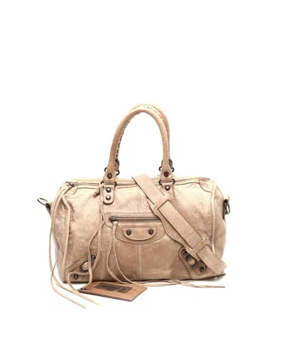 Balenciaga Motocross Classic City Bag In Neutral