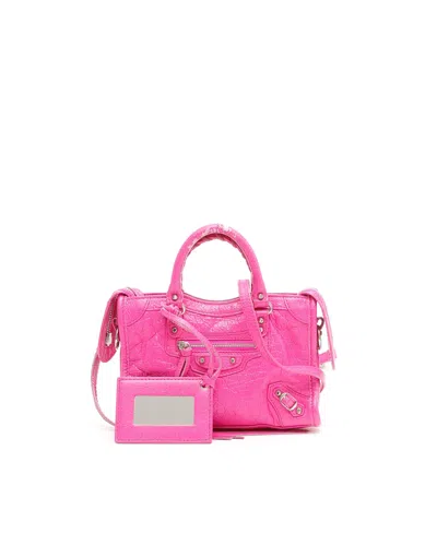 Balenciaga Motocross Classic Mini City Bag In Pink