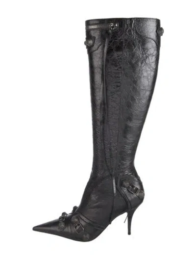 Pre-owned Balenciaga Motocross Leather Boots In Black