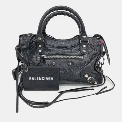 Pre-owned Balenciaga Motor Mini City Bag In Black