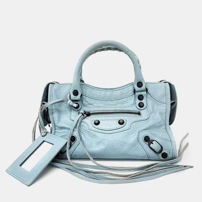 Pre-owned Balenciaga Motor Mini City Bag In Blue