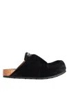 Balenciaga Dumbo Sabot In Distressed Suede Calfskin Men In Black