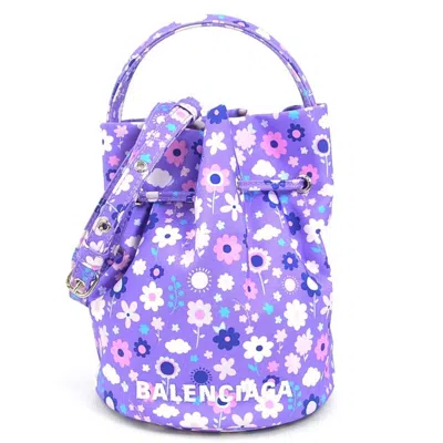 Pre-owned Balenciaga Multi-color Purple Nylon Canvas Handbag Shoulder Bag ()