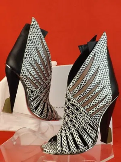 Pre-owned Balenciaga Multi Color Python Woven Wings Sculpture Heels Pumps 41 $3k In Multicolor