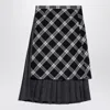 Balenciaga Checked Wool Skirt In Black