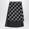 Balenciaga Checked Wool Skirt In Black