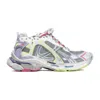Balenciaga Multi-layered Grey Mesh Sneakers With Vibrant Accents In Multi