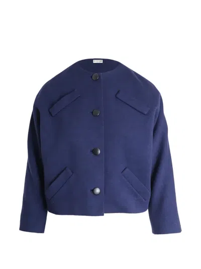 Pre-owned Balenciaga Multi-pocket Button Evening Jacket In Blue