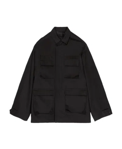 Balenciaga Classic Cargo Jacket With Shirt Collar In Black