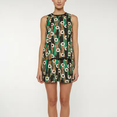 Pre-owned Balenciaga Multicolor Abstract Mod Print Synthetic Mini Dress S
