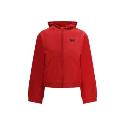 Balenciaga Women Laurel Classic Zip-up Hoodie In Red
