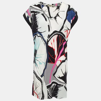 Pre-owned Balenciaga Multicolor Crepe Kimono Mini Dress M