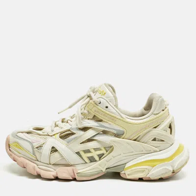 Pre-owned Balenciaga Multicolor Faux Leather And Mesh Track 2 Sneakers Size 37
