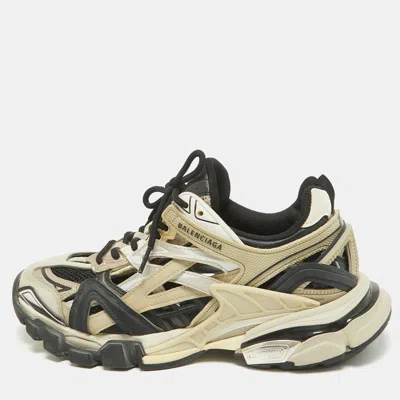 Pre-owned Balenciaga Multicolor Faux Leather And Mesh Track 2 Sneakers Size 38