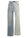 Balenciaga Fifty-fifty Light Blue Jeans With Asymmetric Legs In Denim Women In Multicolor